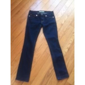PRE-OWNED J BRAND Jeans Dark Blue Contrast Denim Straight Leg Jeans SZ 27